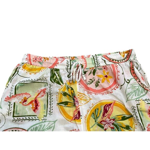 Primark Cotton Wide Leg Pull On Floral, Bird, Tropical Print Pants, XL - Picture 2 of 13